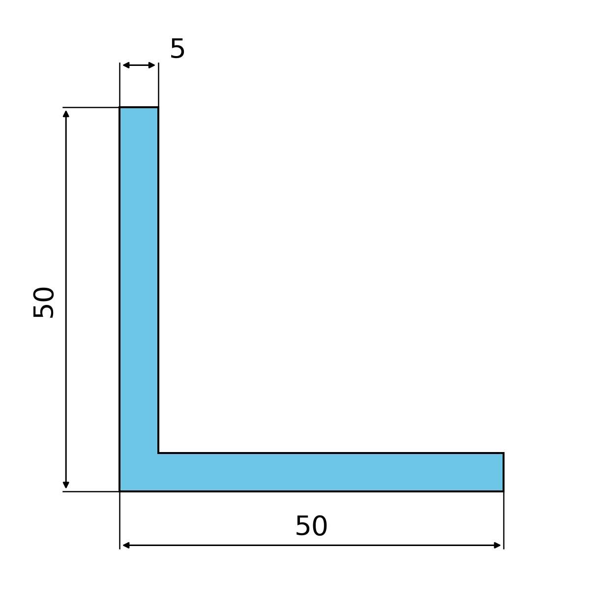 Кутник алюмінієвий без покриття 50*50*5 мм